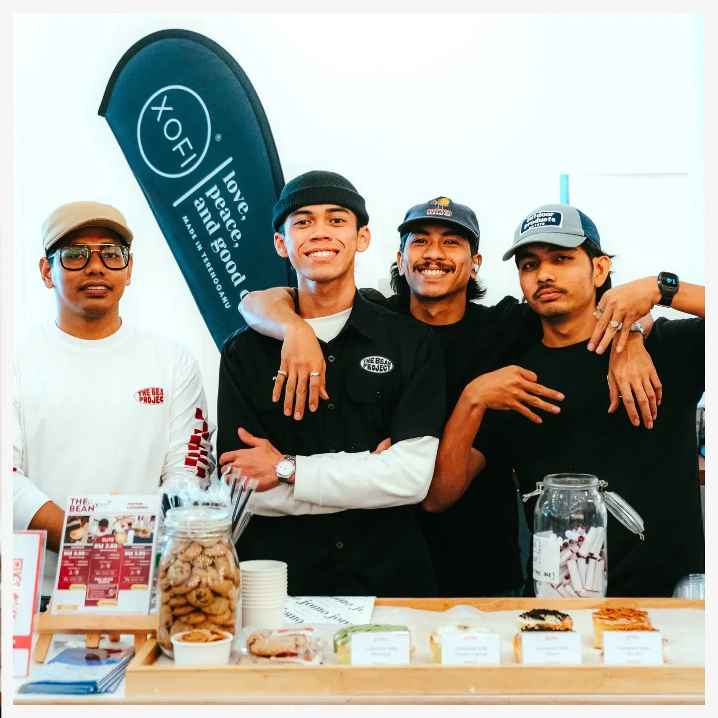 The TBP team behind their XOFI booth at the Mayang Mall pop-up