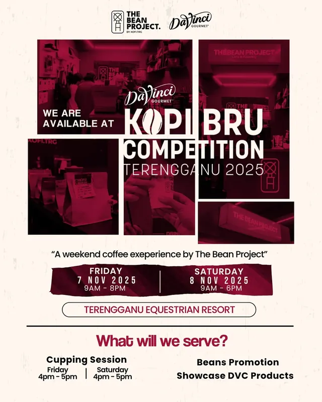 TBP's poster for the Kopi Bru Competition, with photos of the bar